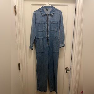 Wild Fable Long Sleeve Zip-front Denim Jumpsuit